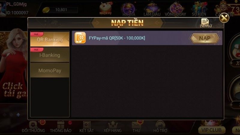 Mmwin hỗ trợ nhiều phương thức nạp, rút tiền để đảm bảo tính tiện lợi và nhanh chóng